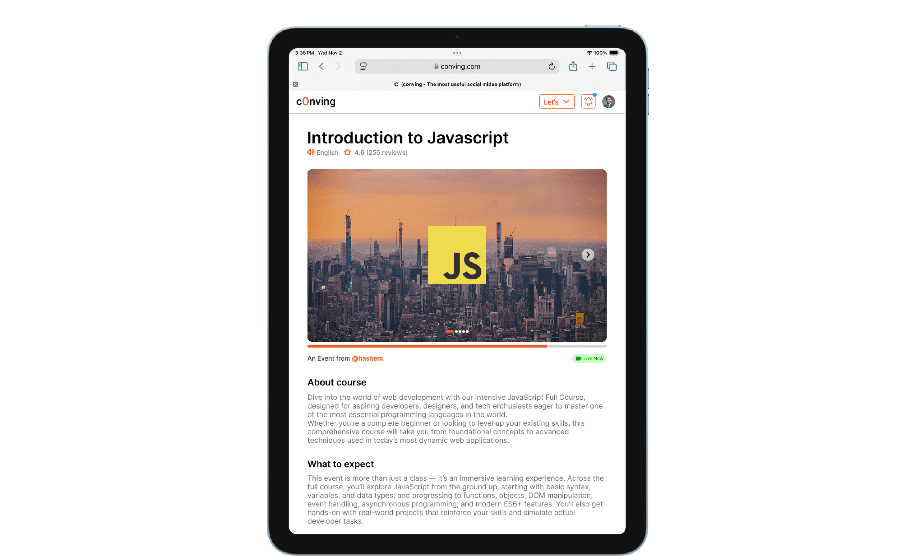 Conving tablet product view